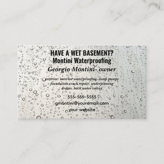 Editable Waterproofing  Business Card (Front)