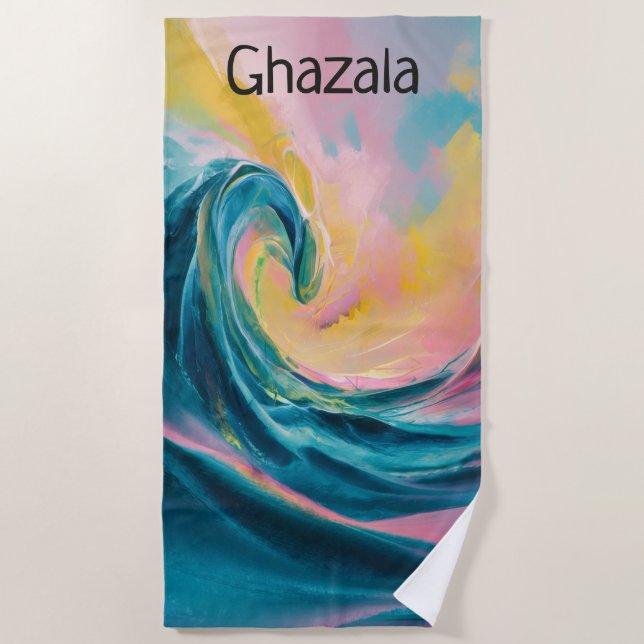 Editable Wave Beach Towel (Front)