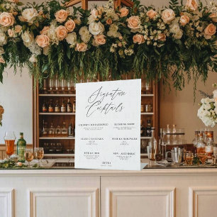 Editable Wedding Signature Drinks Bar Menu – 10x12 Pedestal Sign