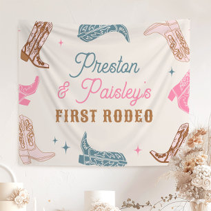 Editable Western Party Banner Tapestry
