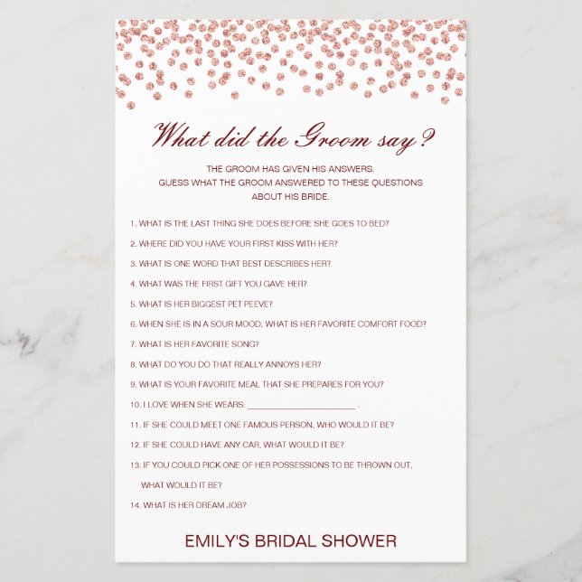 Editable What Did the Groom Say (Front)