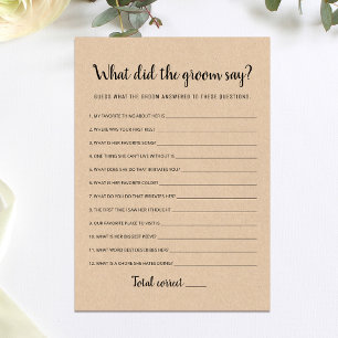 Editable What Did the Groom Say Bridal Shower Card