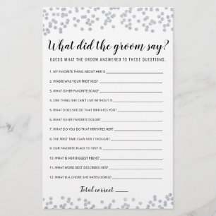 Editable What Did the Groom Say Bridal Shower Game