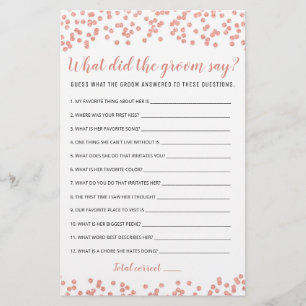Editable What Did the Groom Say Bridal Shower Game