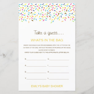 Editable What's in the Bag Baby Shower Game