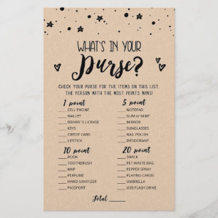 Editable What's in your purse Bridal Party game