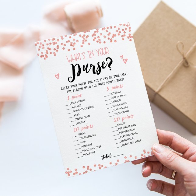 Editable What's in your purse Bridal Shower Card (Creator Uploaded)