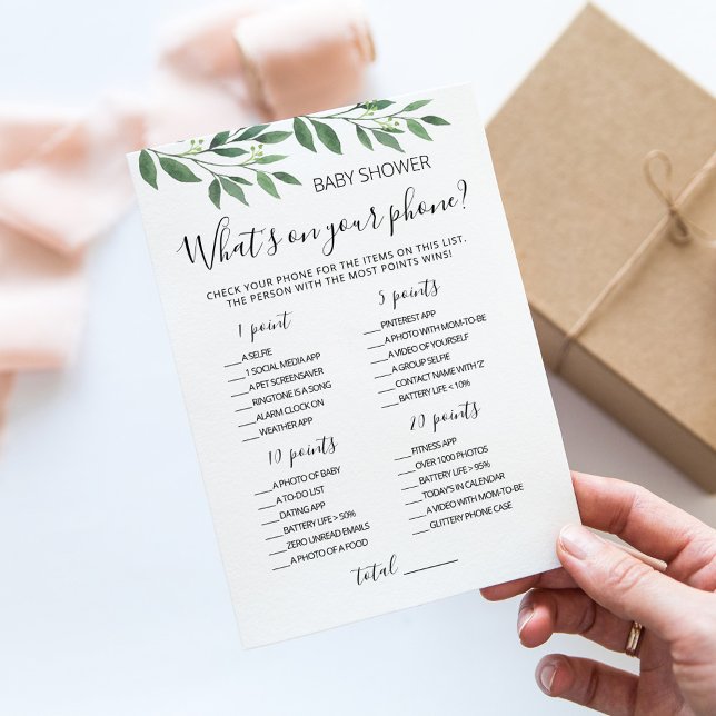 Editable What's on your phone Baby Shower Card (Creator Uploaded)