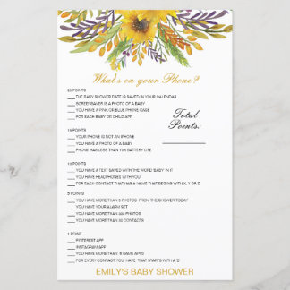 Editable What's on your Phone Baby Shower Game