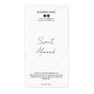 Editable White Soy Wax Melt Labels