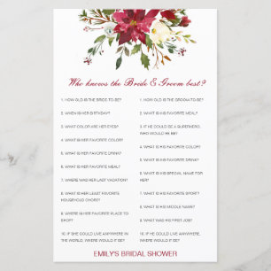 Editable Who Knows Bride and Groom Best Card