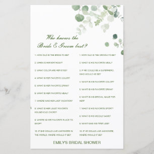 Editable Who Knows Bride and Groom Best Card