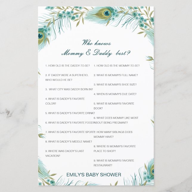 Editable Who Knows Mummy and Daddy Best (Front)