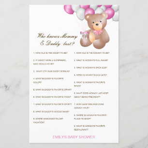 Editable Who Knows Mummy and Daddy Best