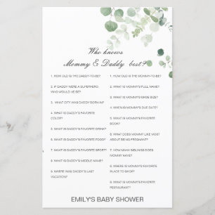 Editable Who Knows Mummy and Daddy Best