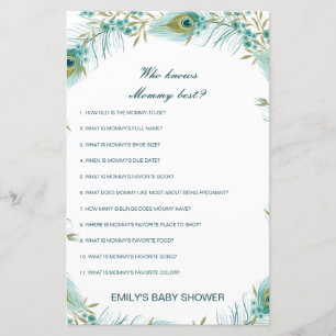 Editable Who Knows Mummy Best Baby Shower Game