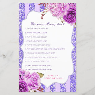 Editable Who Knows Mummy Best Baby Shower Game