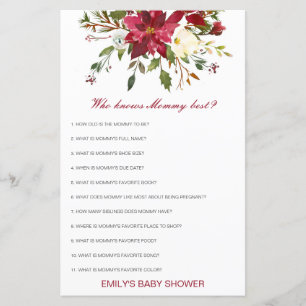 Editable Who Knows Mummy Best Baby Shower Game
