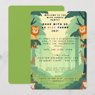 Editable Wild Animal Party Invite for Boys & Girls