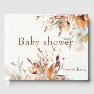 Editable wildflowers Baby shower massage  Guest Book