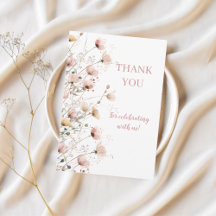 editable wildflowers floral thank you card