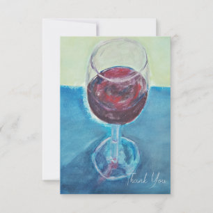 Editable Wine Thank You Card   Red Wine Art