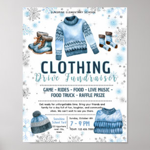 Editable winter coat drive Fundraiser Flyer Poster