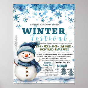 Editable winter festival flyer poster
