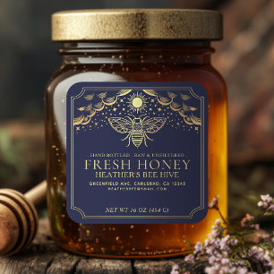 Editable Witchy Tarot Honey Jar Honeybee Label