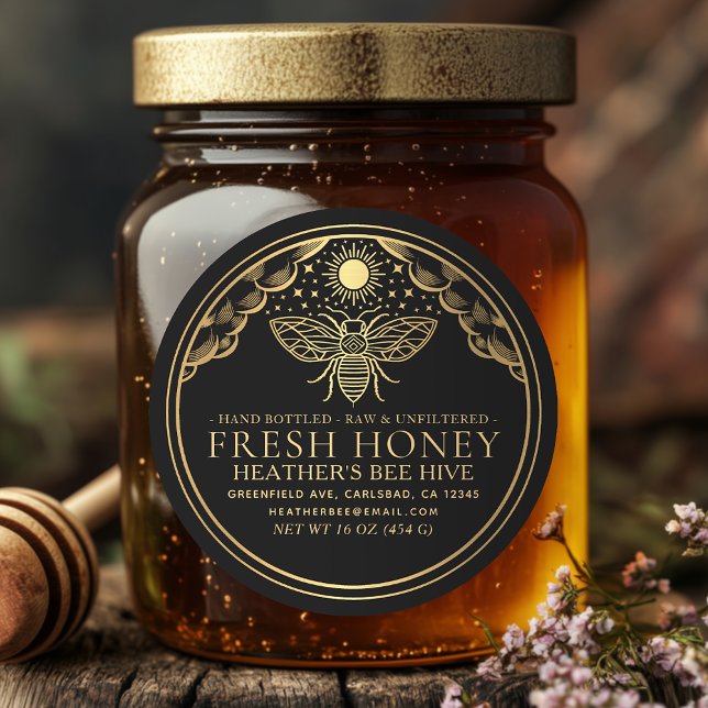 Editable Witchy Tarot Honey Jar Lid Honeybee Label (Creator Uploaded)