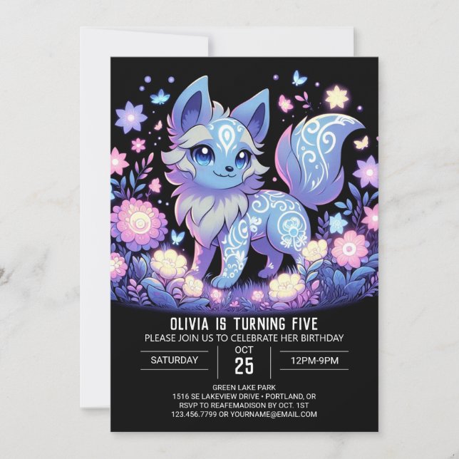 Editable Wolf Digital Birthday Invitation (Front)