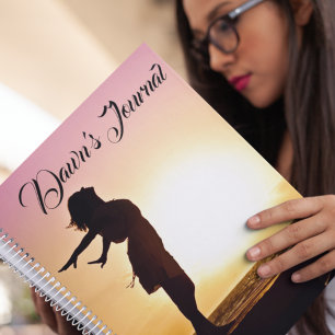 Editable Woman Dawn Sunrise Notebook