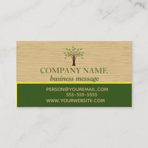 Editable Wood and Tree Business Card
