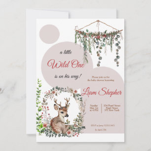 Editable Woodland-Themed Watercolor Baby Shower Invitation