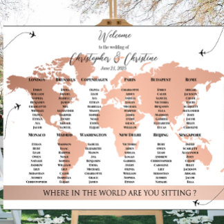 Editable World Map Seating Chart
