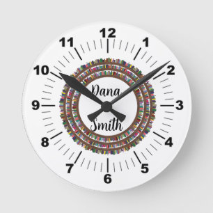 Editable World of Books  Round Clock
