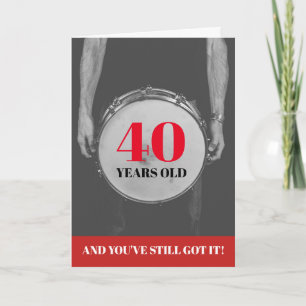 Editable Year Age Drummer Percussion Birthday Card