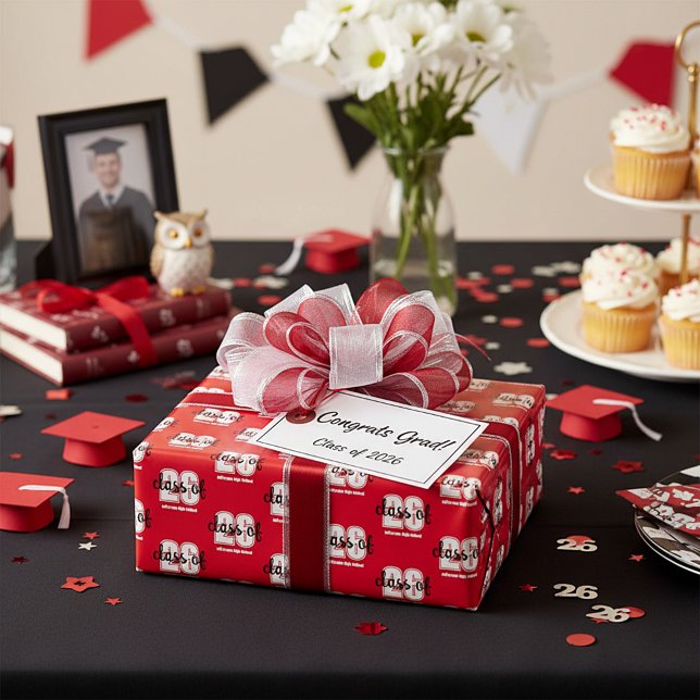 Editable Year class of graduation  Wrapping Paper (Creator Uploaded)