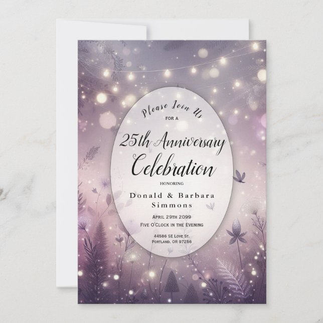 Editable Year Starlit Enchantment in Bloom  Invitation (Front)