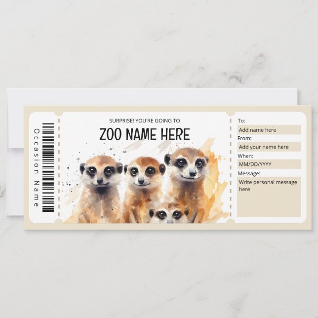 Editable ZOO Gift Certificate Template (Front)