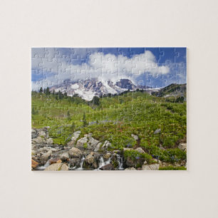 Edith Creek and wildflower meadows at Paradise Jigsaw Puzzle