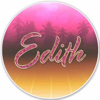 Edith First Name golden pink sticker