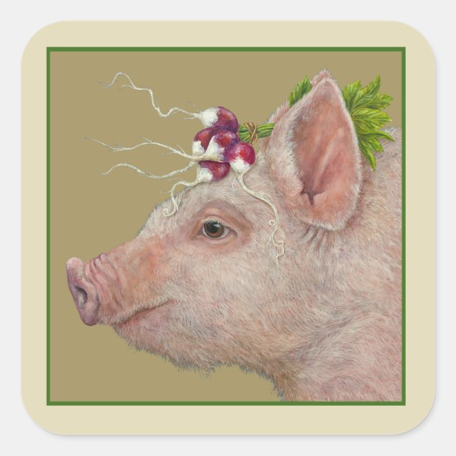 Edith the pig with radishes stickers (Front)