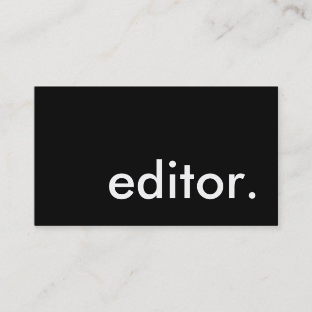editor. business card (Front)