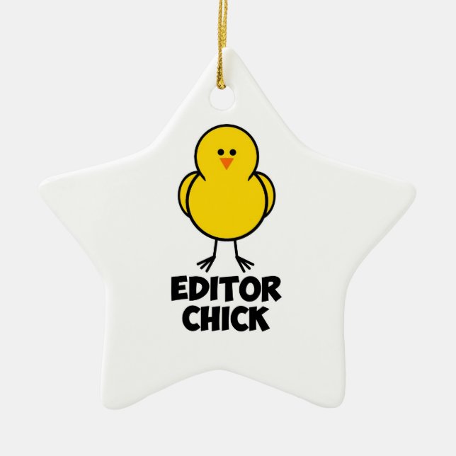 Editor Chick Ceramic Tree Decoration (Front)