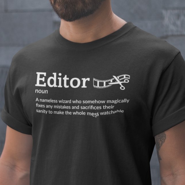 Editor Definition Dark Mode - Film Video Editor T-Shirt (Creator Uploaded)