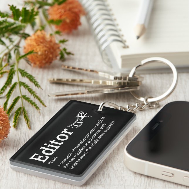 Editor Definition - Funny Post Production Key Ring (Front Right)