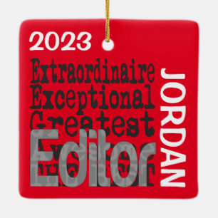 Editor Extraordinaire CUSTOM Ceramic Ornament