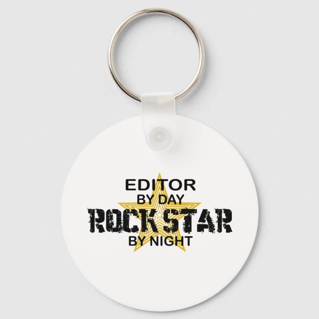 Editor Rock Star by Night Key Ring (Front)