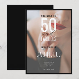Editorial 50 and Fabulous full-photo birthday Invitation